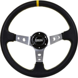 Volante desplazado piel artificial brazos plata | OCC Sport