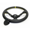 Volante desplazado piel artificial brazos negros | OCC Sport