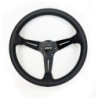 Volante desplazado piel perforada brazos negros | OCC Sport