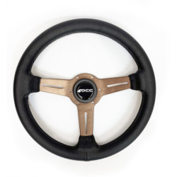 Flat steering wheel perforated leather with bronze arms