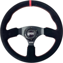 Volante plano piel vuelta brazos negros | OCC Sport