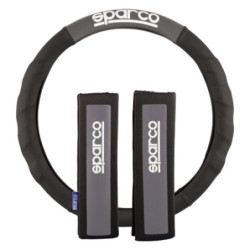 FUNDA VOLANTE+ALMOHADILLA N/GR SPARCO NEGRO/GRIS CS10