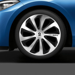 SICILIA TWO-TONE HUBCAPS 15" SILVER/BLACK SPC 4PCS CS5