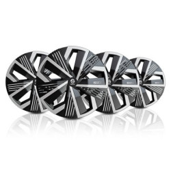 TAPACUBOS NAGOYA BICOLOR 15" NOIR / ARGENT 4PCS CS1