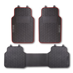 F500 TEPPICH SCHWARZ/ROT PVC SPARCO 3 TEILE CS4