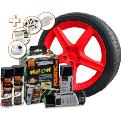 GOMA LIQUIDA NEON 4 PC. SET, ROJO 2 X 400 ML + BASE COAT 2 X 400 ML