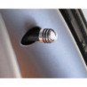 AIRCAPS TAPON VALVULA ALU, CHROME WITH 3 NEGRA RUBBER RINGS 4 PIEZAS