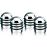 AIRCAPS TAPON VALVULA ALU, CHROME WITH 3 NEGRA RUBBER RINGS 4 PIEZAS